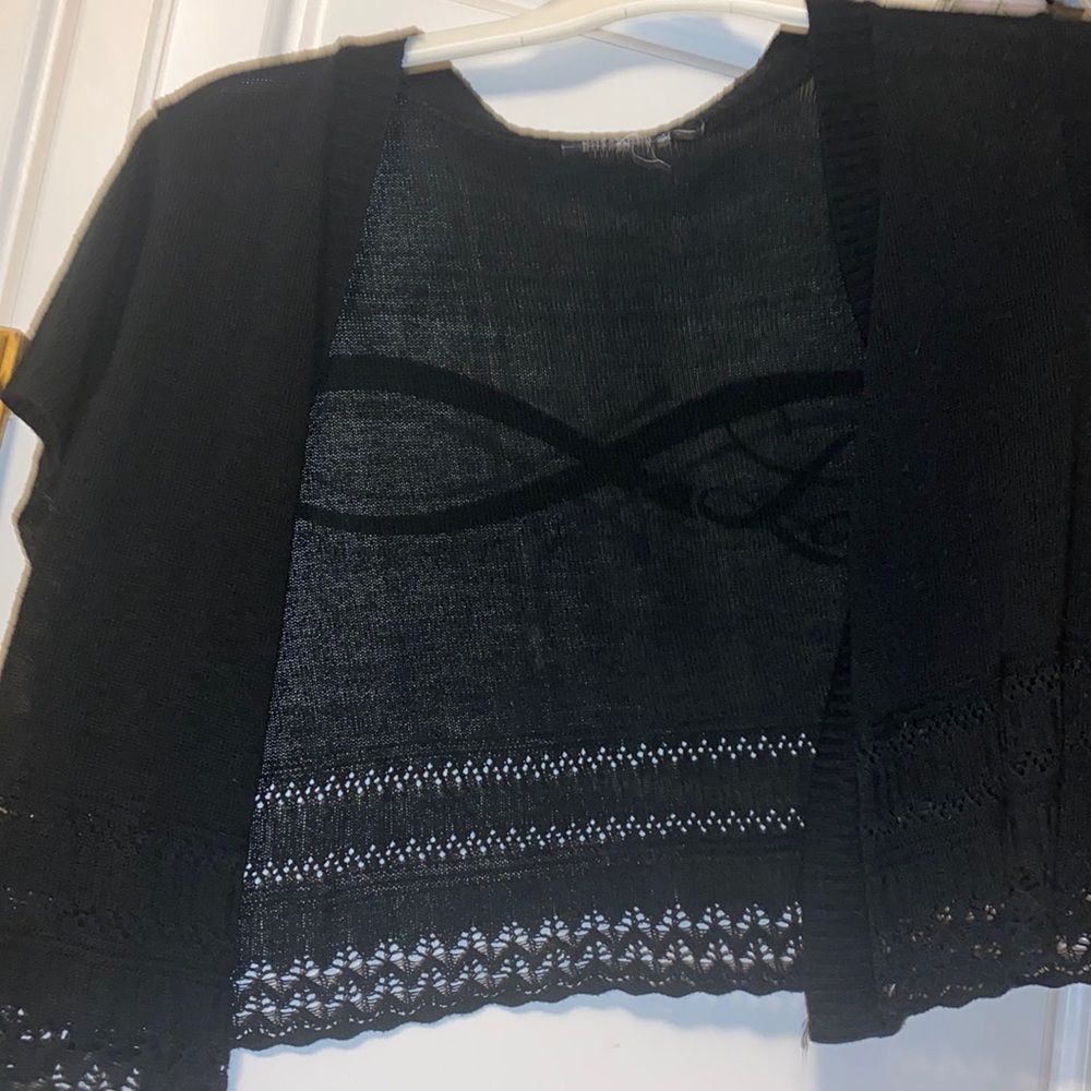 Short sleeve black cardigan